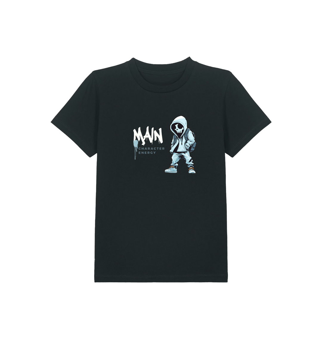 Black Printed Kids T-Shirt