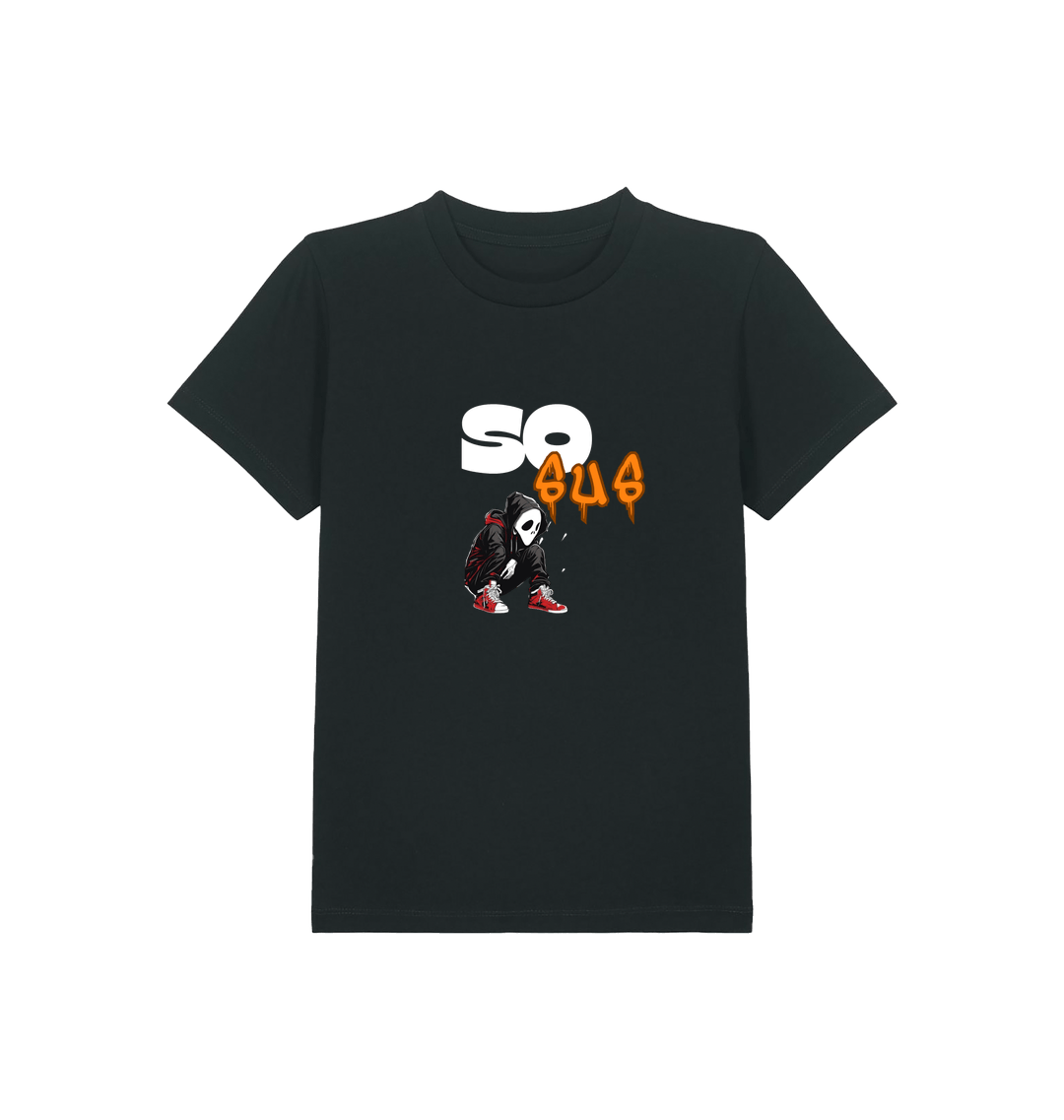 Black Printed Kids T-Shirt