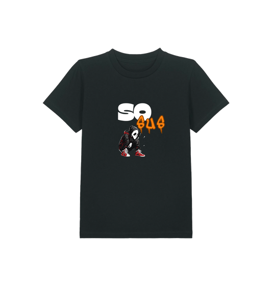 Black Printed Kids T-Shirt